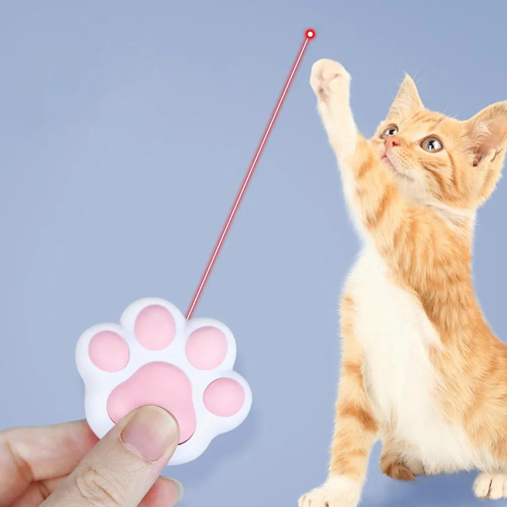 USB rechargeable infrared cat teaser with keychain in black or pink colours