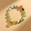 Green milk-in-water Xingshi jade pendant bracelet with geometric shape on 10mm women's retro bracelet