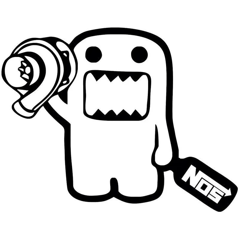 Cartoon design automobile sticker measuring 15x12cm in PVC vinyl material