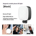 Black and white mobile phone magnetic selfie fill light with three-colour temperature adjustment