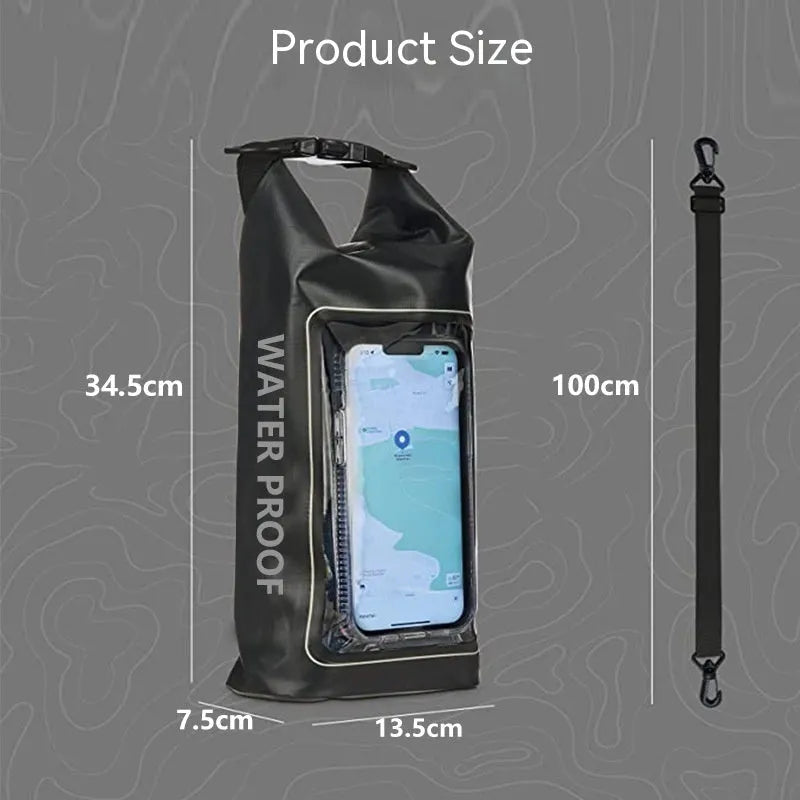 Waterproof crossbody phone bag in Army Green colour with 500D PVC mesh construction