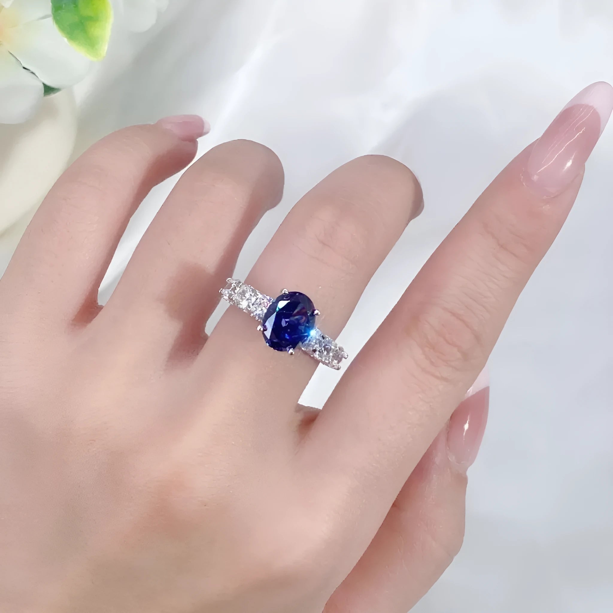 Women's heart-shaped 925 sterling silver ring with colour zircon stones in tan sang variations