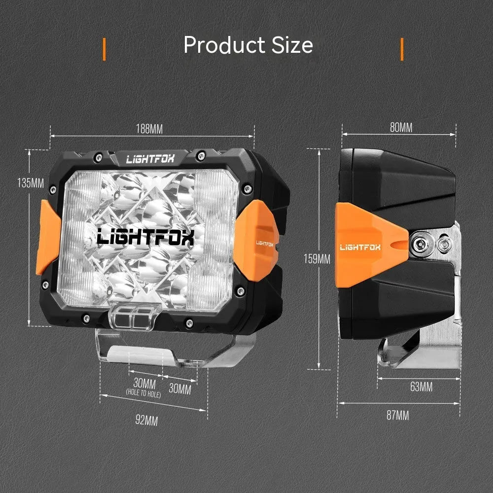 LF-DL9-LED6 black aluminium LED light bar pair for universal front bumper mounting on off-road vehicles