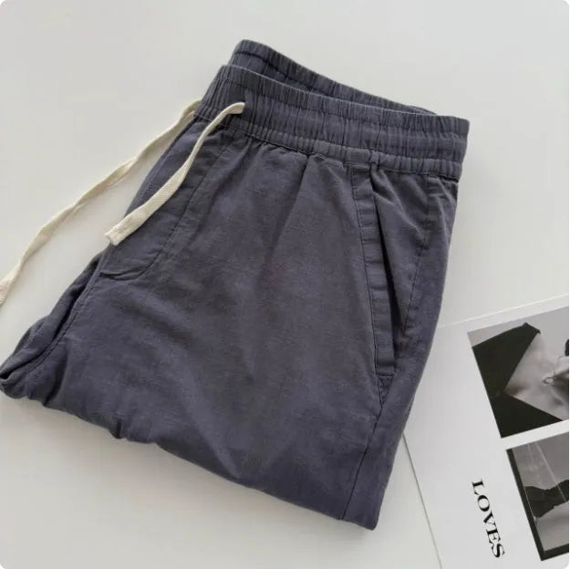 Men's loose straight casual pants with drawstring waist in multiple colour options