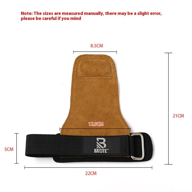 Brown fitness wrist protector bands for pull-ups and horizontal bar training
