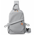 Men's casual crossbody bag in black or grey waterproof polyester with simple style design