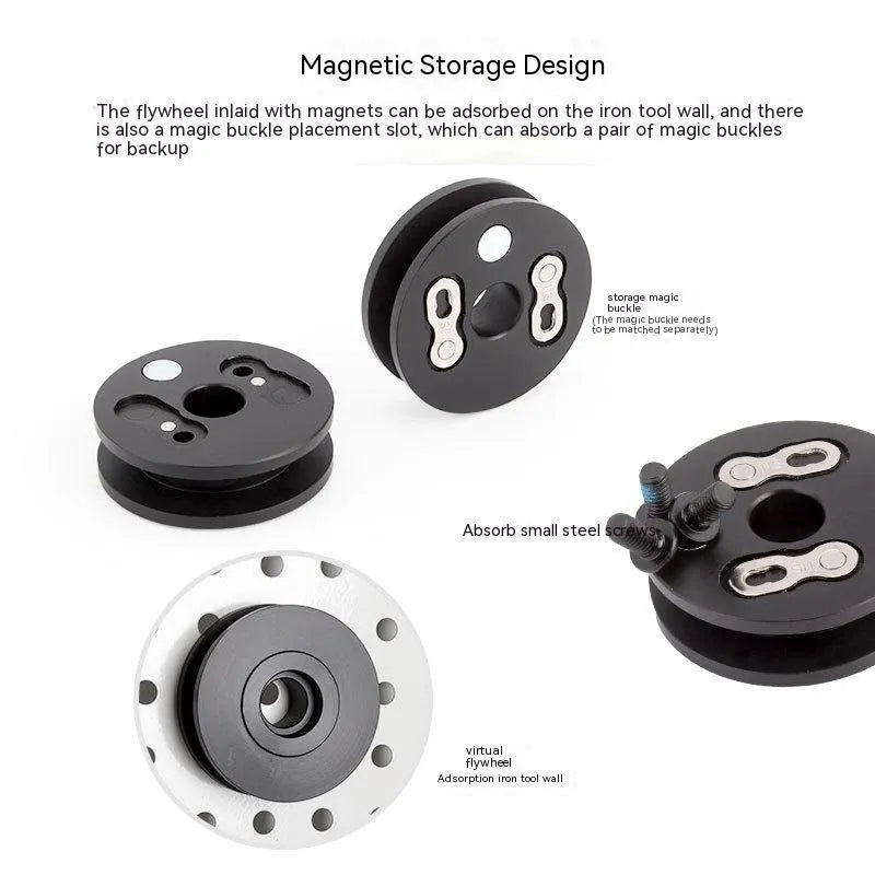 Aluminium alloy bicycle chain holder tool shown in barrel shaft, basic, and quick release versions.