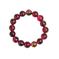 Women's watermelon crystal bracelet with pastoral style beads in handmade design.
