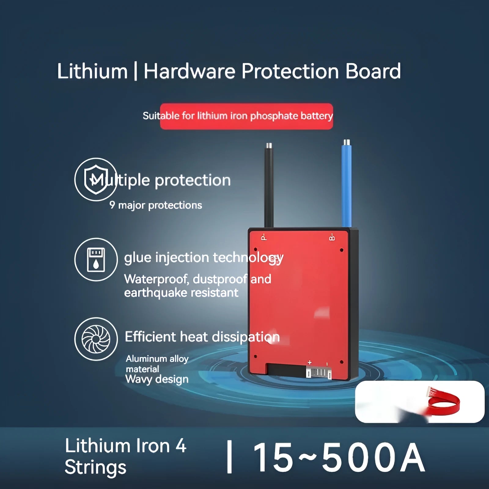 Dali brand lithium iron phosphate battery protection circuit board for 12V systems.