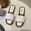 Women's plaid pattern PVC beach sandals with thick anti-skid soles in multiple colour options