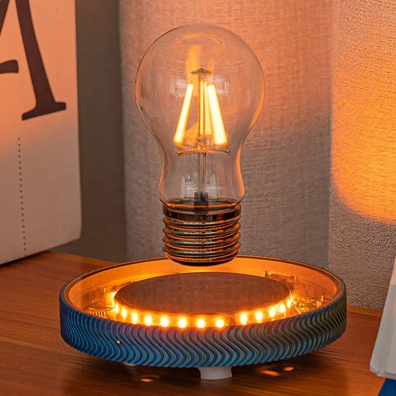 Magnetic suspension moon lamp with floating 3D-printed planet ornament