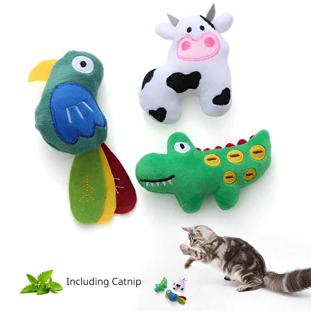 Plush cat toy in parrot shape with catnip filling for interactive play with cats
