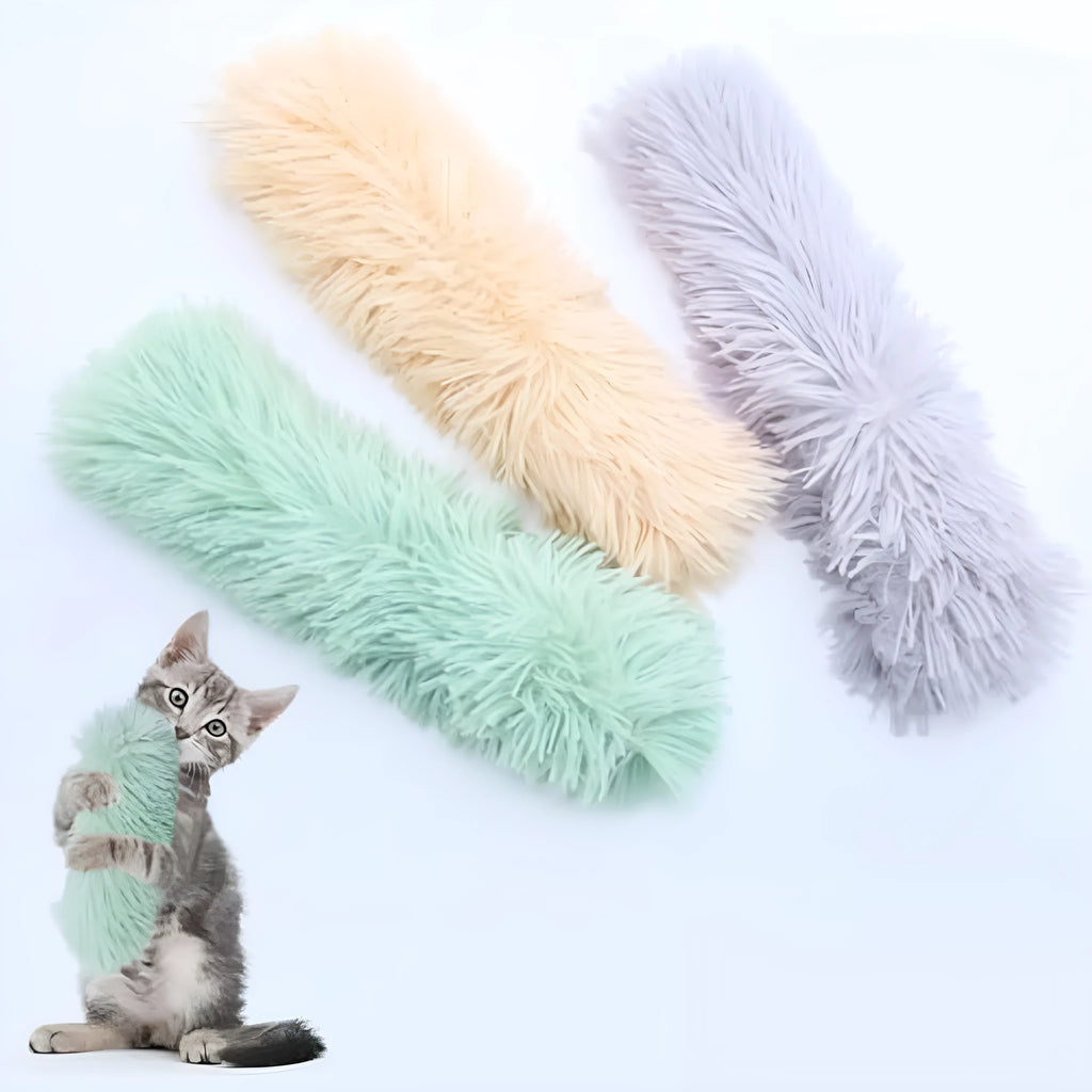 Four colourful cat toys with crinkle sound and catnip for indoor feline play