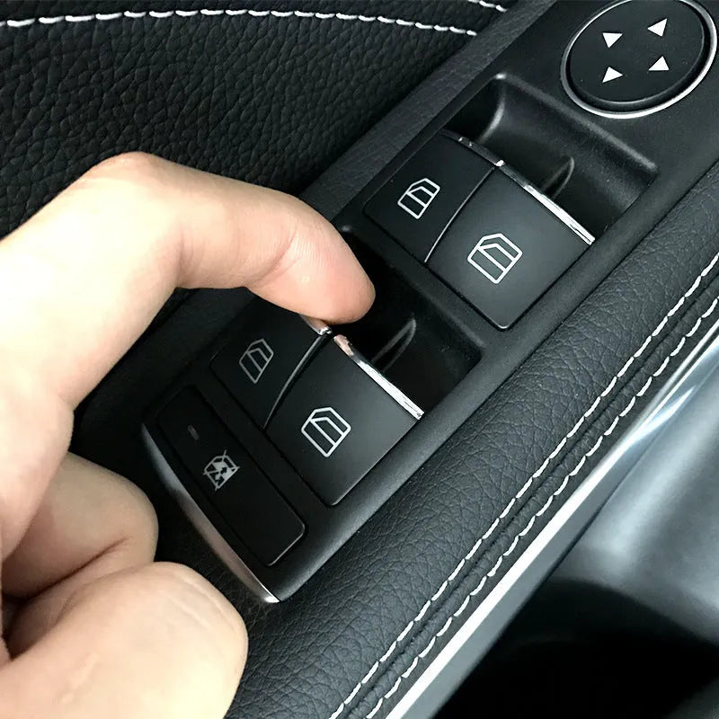 Black glitter decorative sticker for car window lift button modification