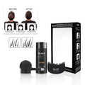 Boxed dense hair fibre powder three-piece set for thinning hair in multiple colours.
