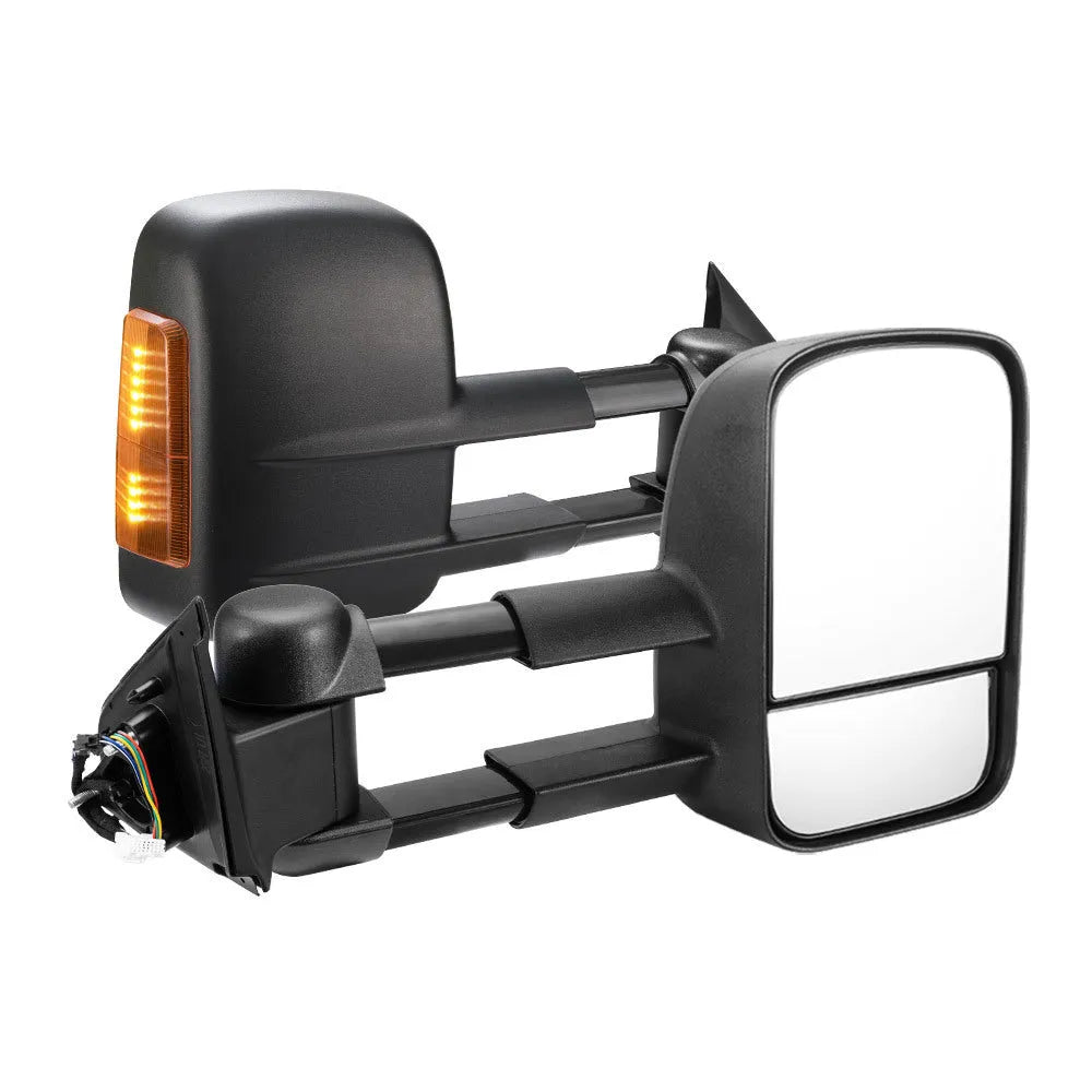 Black exterior rear vision mirror with integrated indicator light for Nissan NP300 D23 2015-onwards