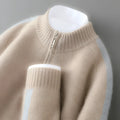 Sheep wool slim fit sweater with half-height zip round neck in multiple colour options