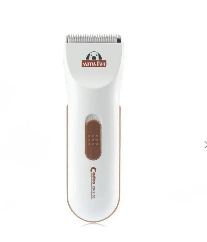 White pet grooming electric clipper with ceramic blade for dog and cat hair removal