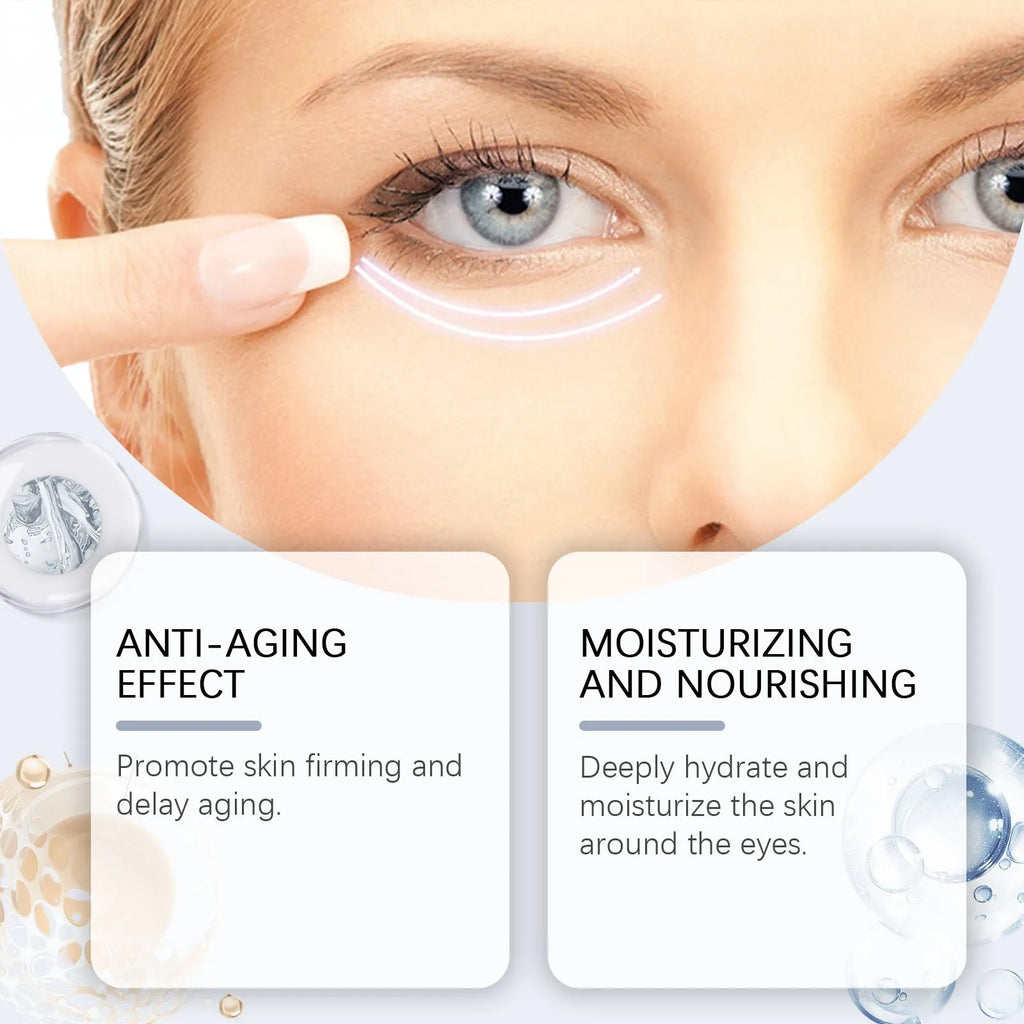 Silver tube of 20g retinol moisturising eye cream, 12.1 cm long.