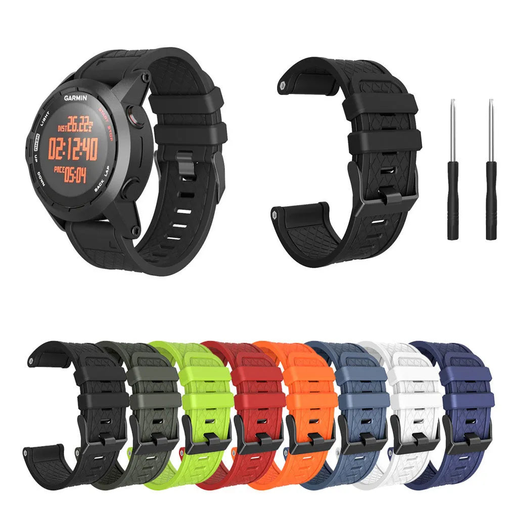 26mm black silicone watch strap with stainless steel clasp for Jiaming watches