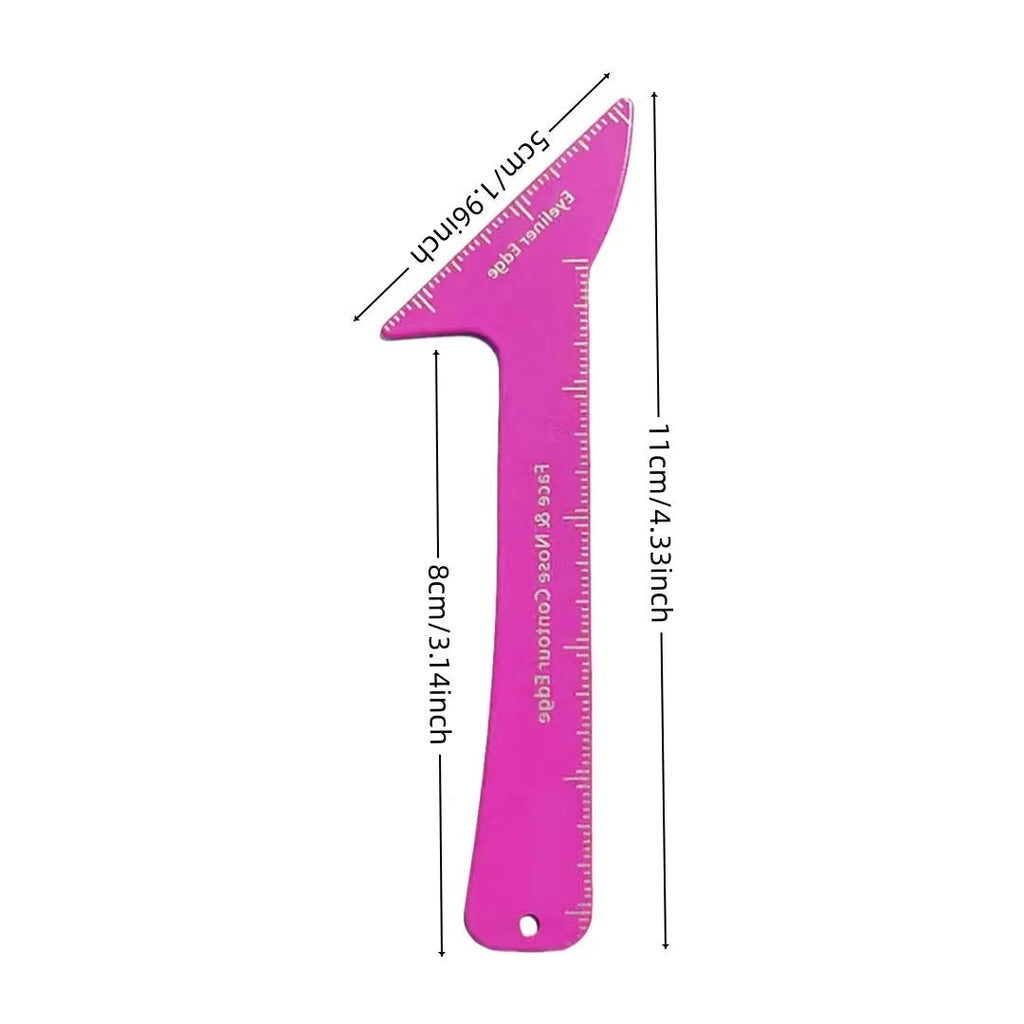 Three plastic eyeliner stencils for hooded eyes showing winged eyeliner, eyebrow, and contouring templates