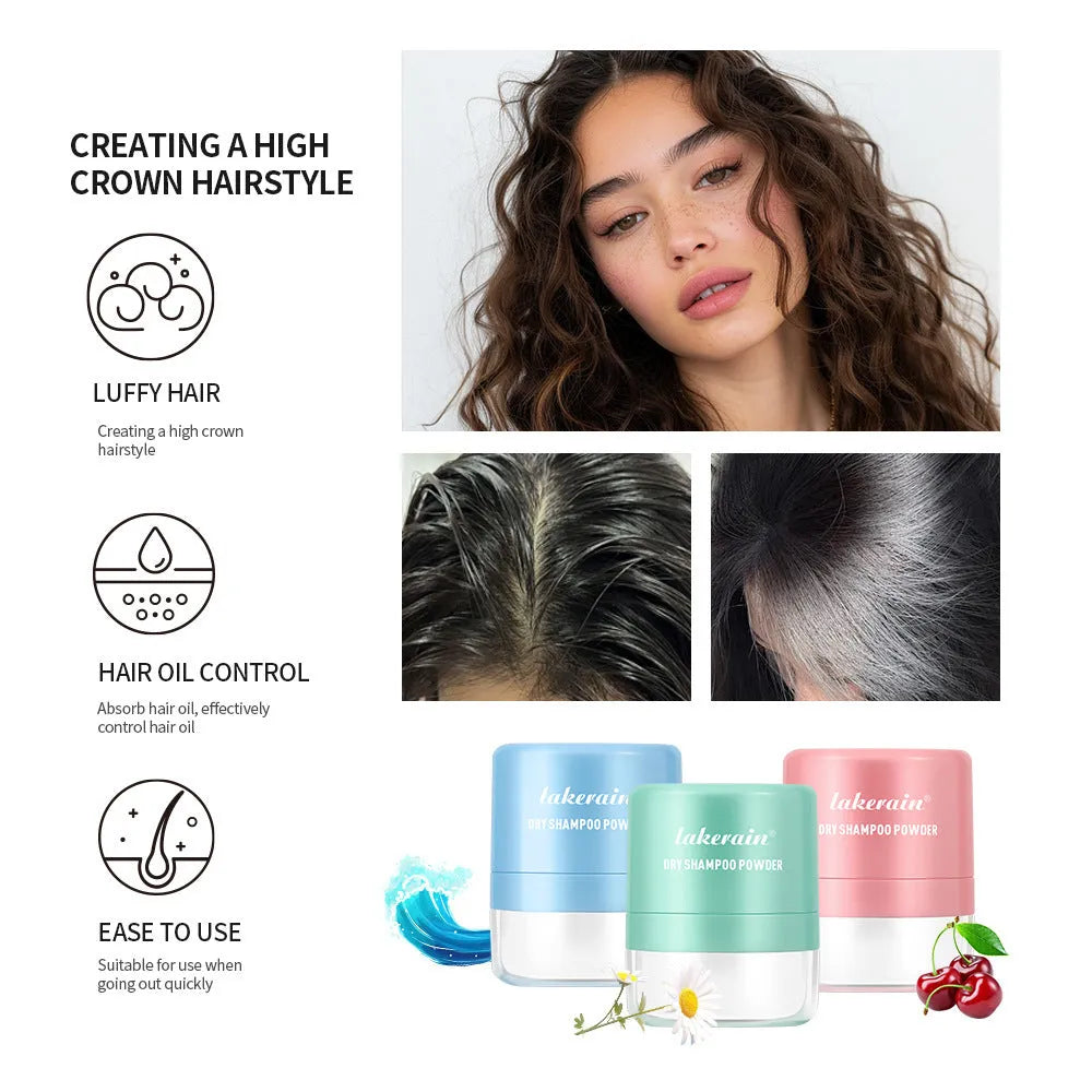 Disposable 5g sachet of no-rinse hair styling powder with Blue, Green, Red colour options