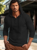 Men's casual pullover hoodie in cotton, shown in one of six colour options