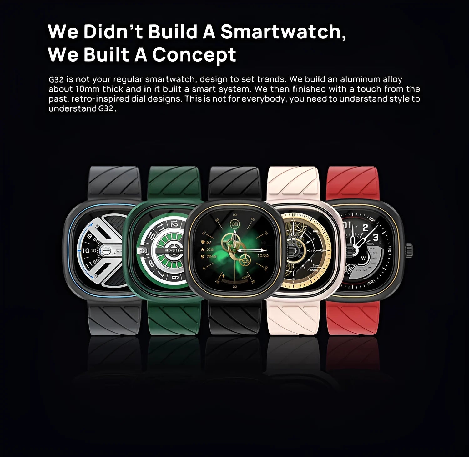 Square pink smartwatch with silicone band showing 1.32-inch screen with fitness tracking display