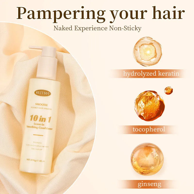 Wash-free Soft 10-in-1 Hair Conditioner 210g bottle for ladies hair treatment