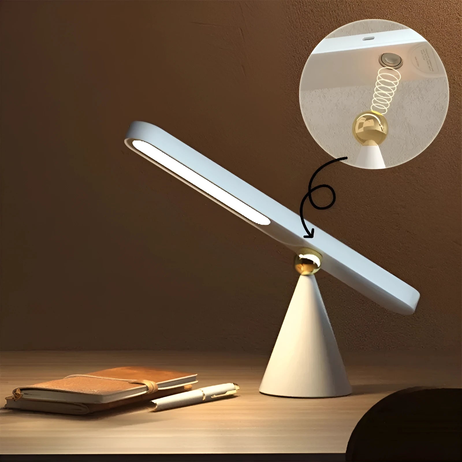 Geometric European-style desk lamp with magnetic suction base and touch controls