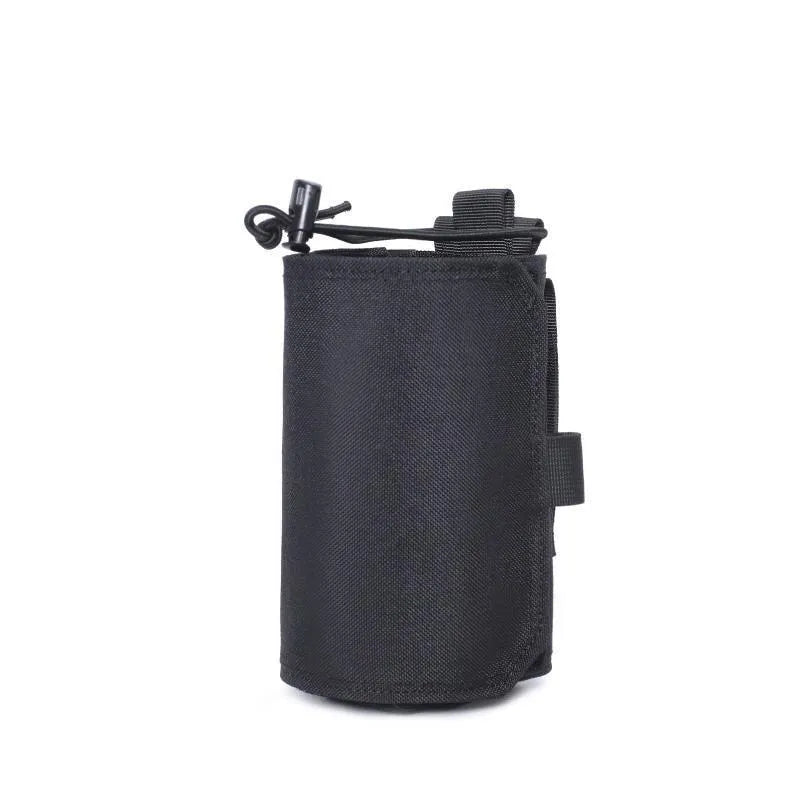 Outdoor adjustable bottle cover made from Oxford cloth with PU lining in black and khaki colours