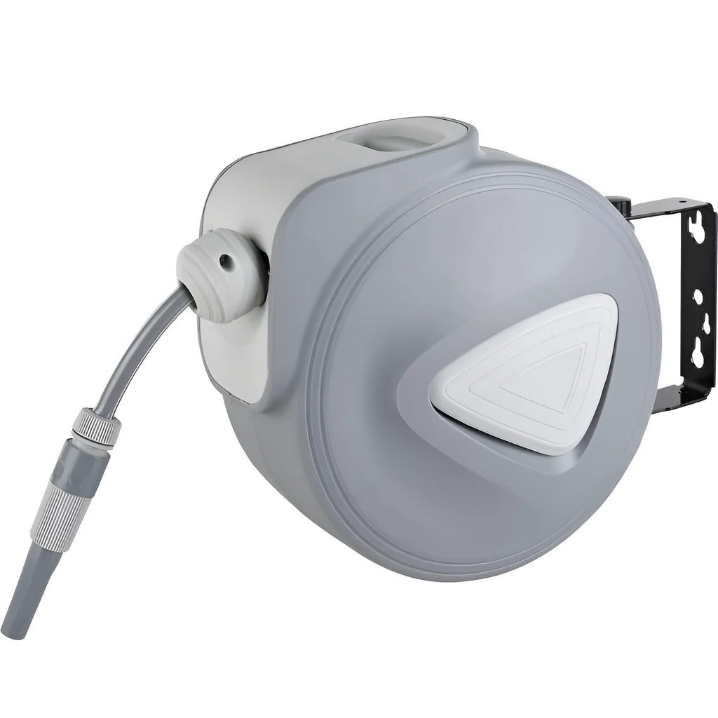 Automatic retractable hose reel water drum with 10 metre PVC hose for car wash and garden watering