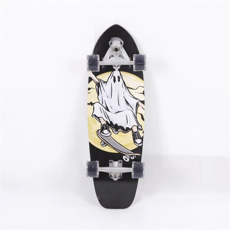 White maple wood street scooter skateboard with 31-inch deck for urban riding