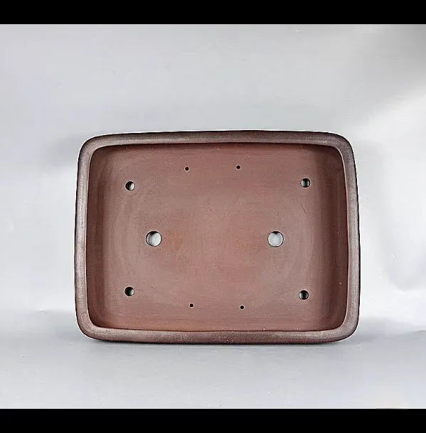 Rectangular handmade antique purple clay flower pot showing 60 cm length and 44 cm width dimensions
