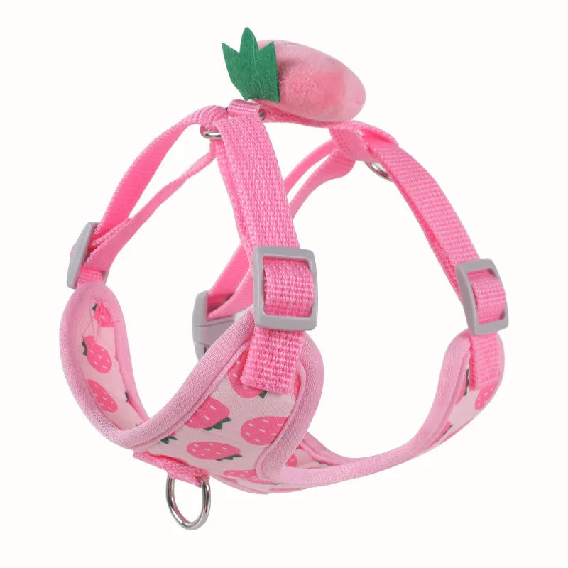 Reflective chest strap vest-style small dog walking rope in avocado colour for breeds under 7kg