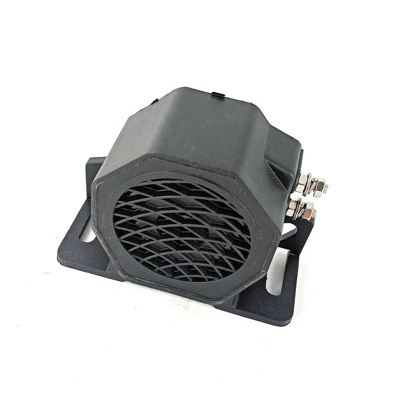 Black GQ-208A vehicle reversing buzzer with 12-80V voltage range and 105dB sound output