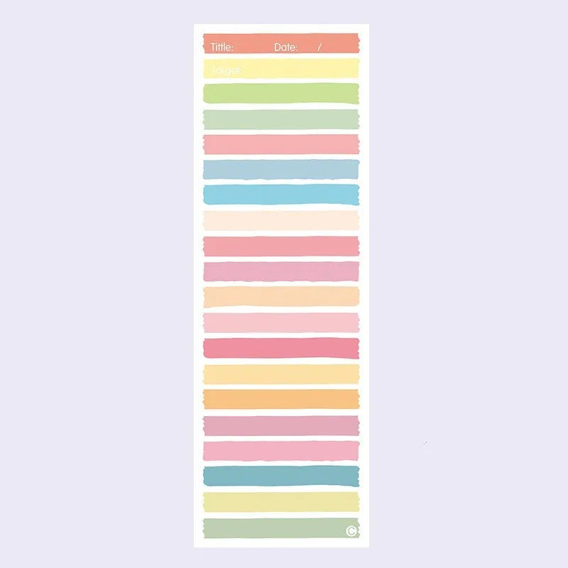 Long clips student notepad in plastic storage box with colour striped cover