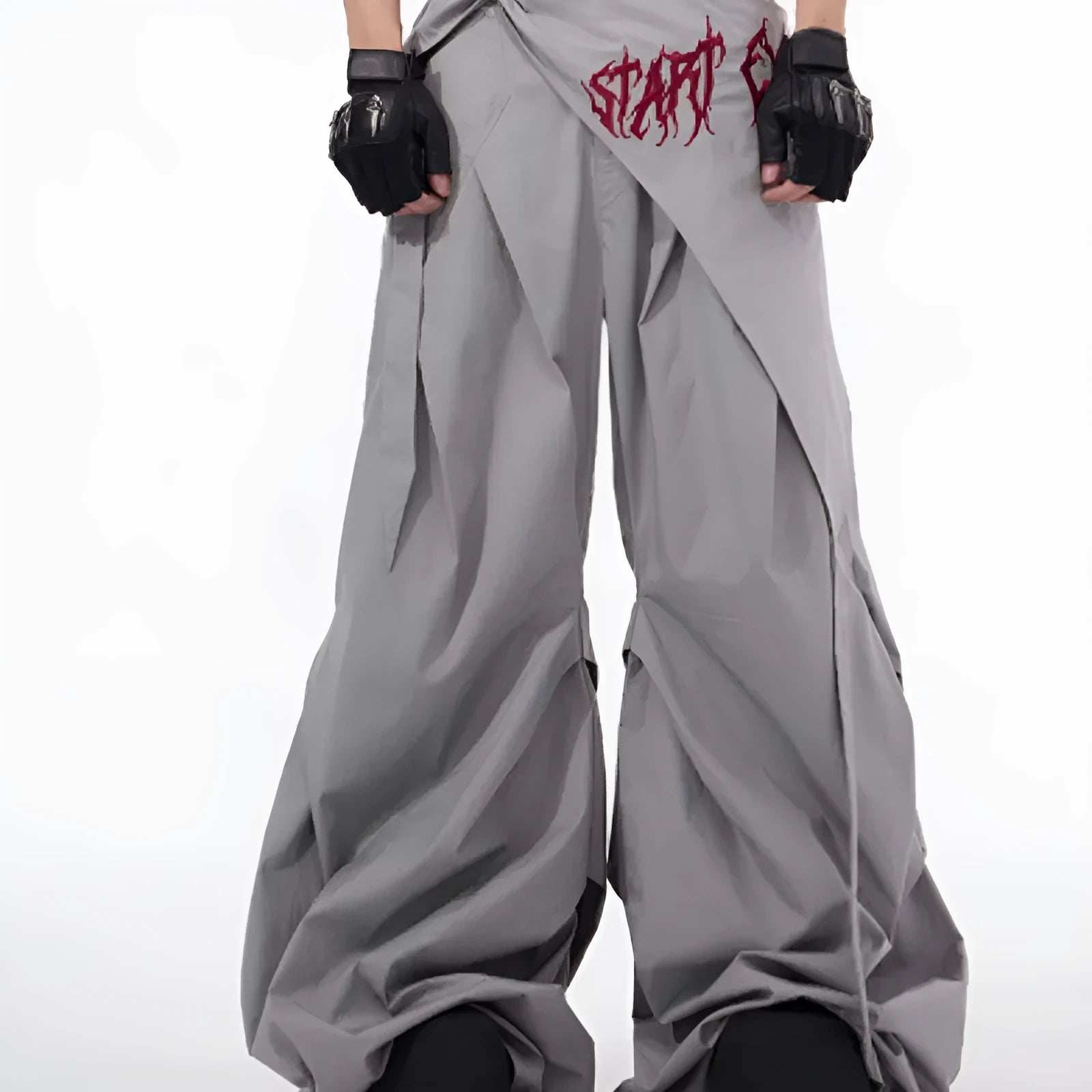Boys black wide-leg trousers Korean style summer casual wear with solid pattern
