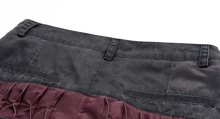 Boys black wide-leg trousers Korean style summer casual wear with solid pattern