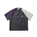 Men's dark grey quick-dry T-shirt with contrast colour raglan sleeves in loose fit