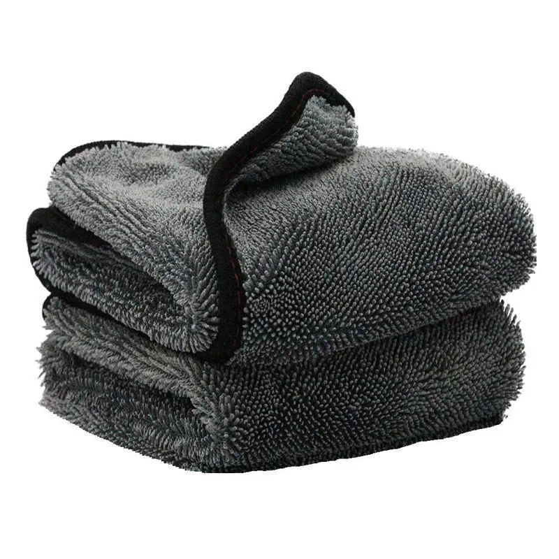 Grey 40cm by 40cm square microfiber towel for drying cars