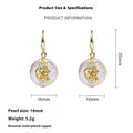 Women's baroque shaped pearl ornament necklace and earrings set with geometric O-ring chain on display