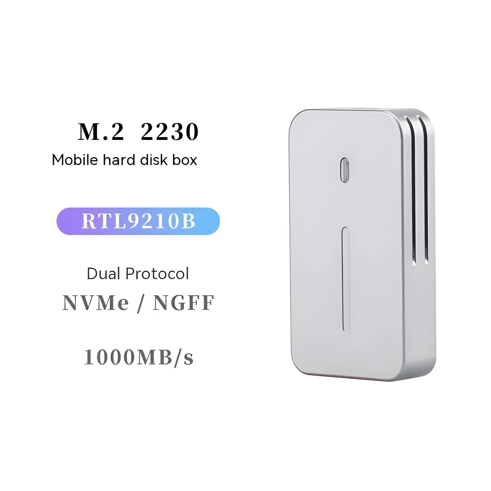 Aluminium alloy USB C NVMe M.2 SSD enclosure with dual protocol compatibility