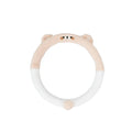 Plush thermal car steering wheel cover with rabbit fur embroidered animal design, 38cm diameter