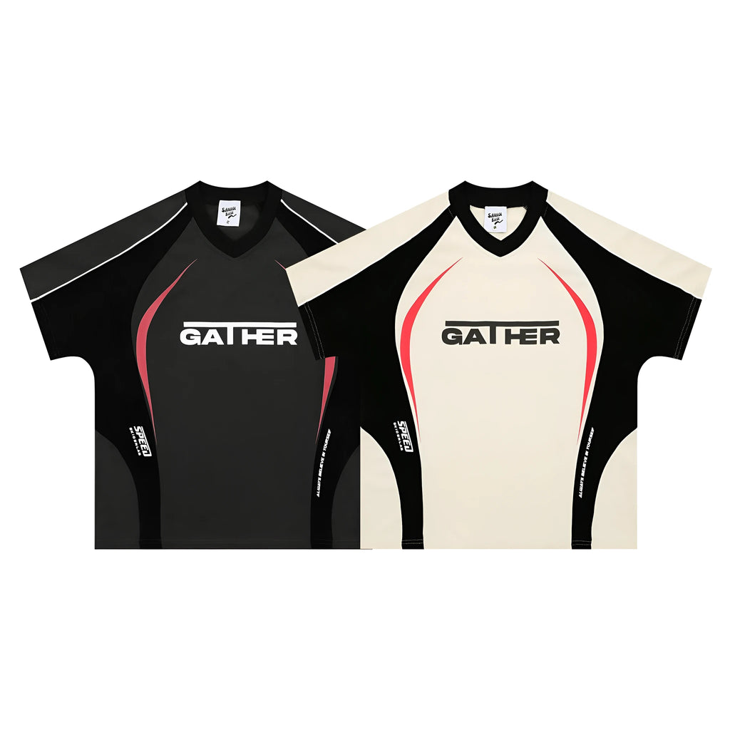 Men's loose fit t-shirt with printed colour matching letters design in black or apricot polyester
