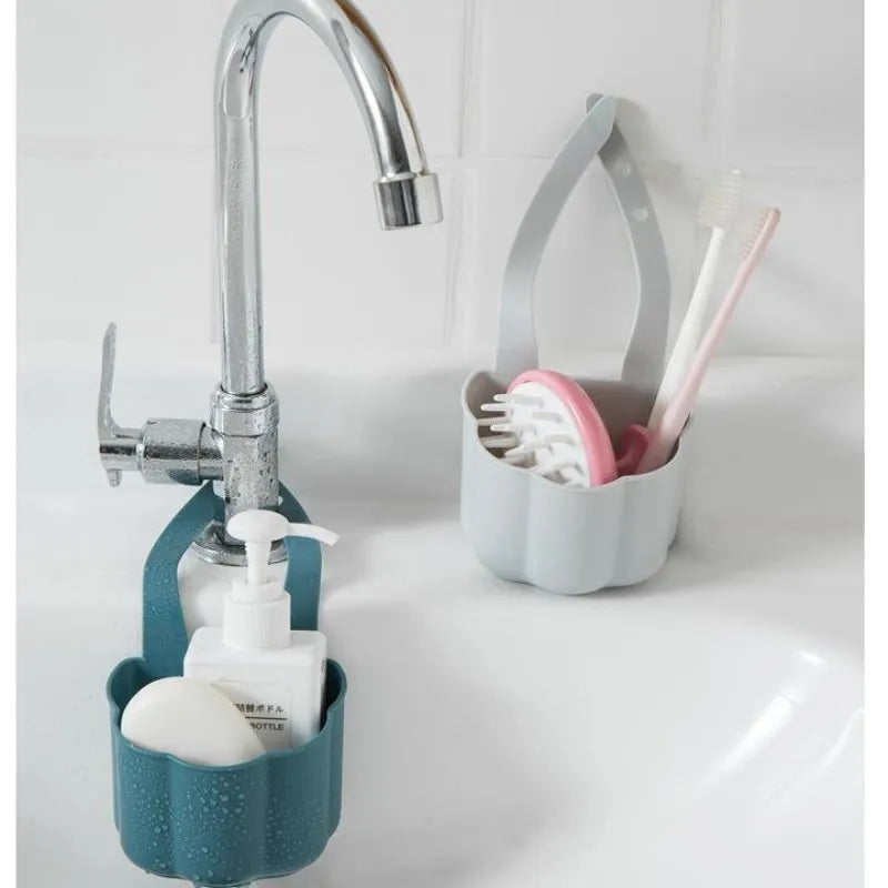 Nordic style plastic drain basket for kitchen sink in dark blue colour
