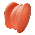 Grey and orange headrest and lumbar pillow set for suspension bin car driver comfort