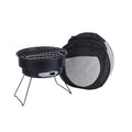 Small folding round ice stove with grill mesh, barbecue grill, furnace leg and carbon clip for outdoor cooking