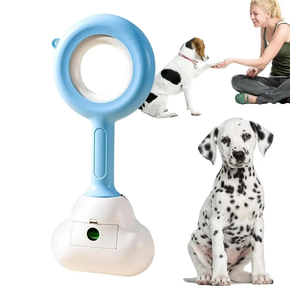 White blue cloud-shaped jaw dog pooper scooper with comfortable grip for outdoor waste clean-up