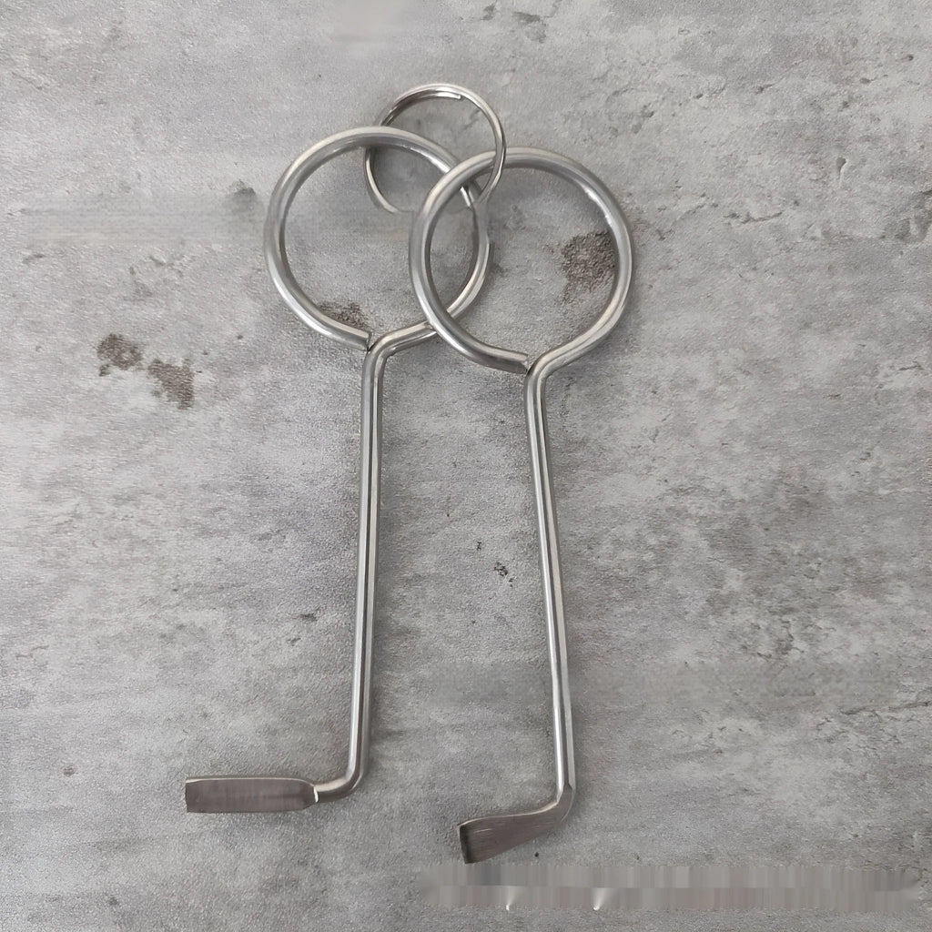 Two alloy wrench tools from a portable manual tool set for household repairs